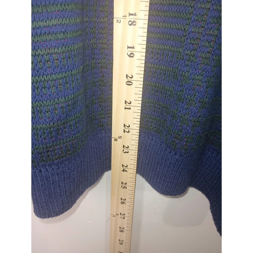 Vantage Custom Classics Vintage Golf Knit Sweater Navy Blue Cotton USA‎ Womens L